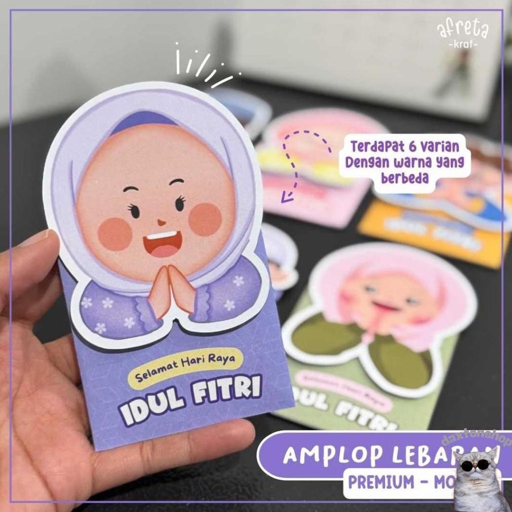 

(6 Pcs) Premium 1 Afreta Kraf Amplop Lebaran 3D 2025 - Amplop Idul Fitri 2025 Promo