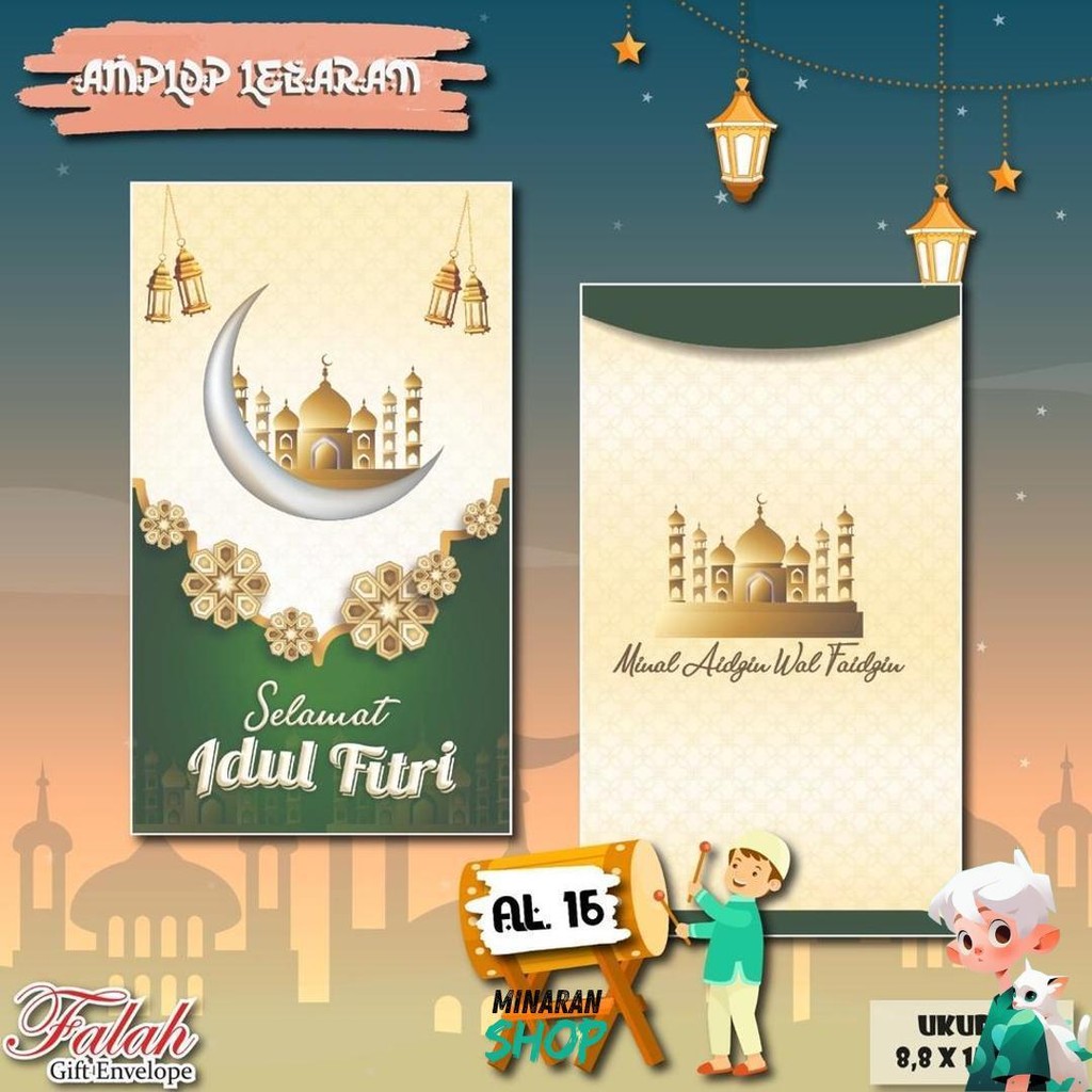 

Amplop Lebaran Falah Kode Al 16 Isi 50 Pcs / Muat Selembaran Uang Tanpa Dilipat / Amplop Cantik / Amplop Lucu / Amplop Lebaran Bisa Ecer Diskon