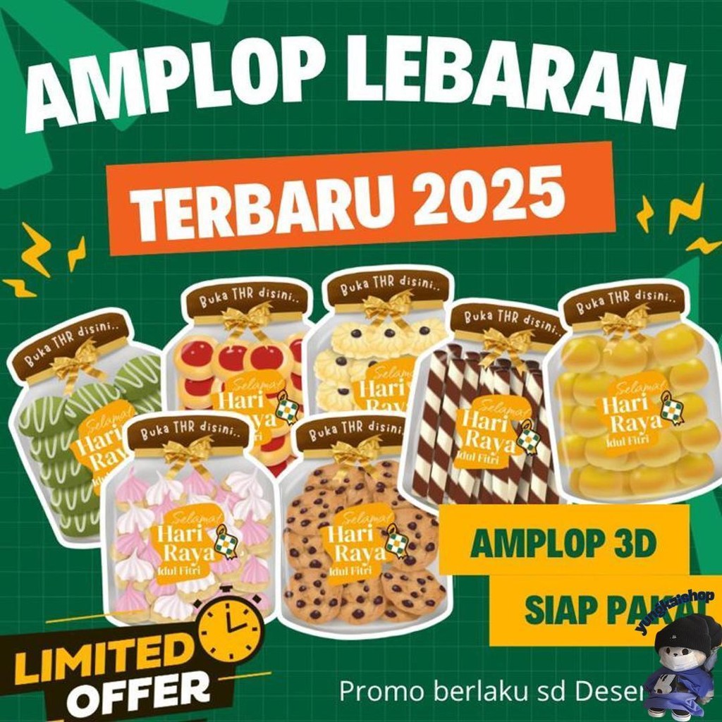

(Readdy) 10Pcs Amplop Lebaran Toples Snack 3D/Amplop Lebaran Terbaru 2024 Cod