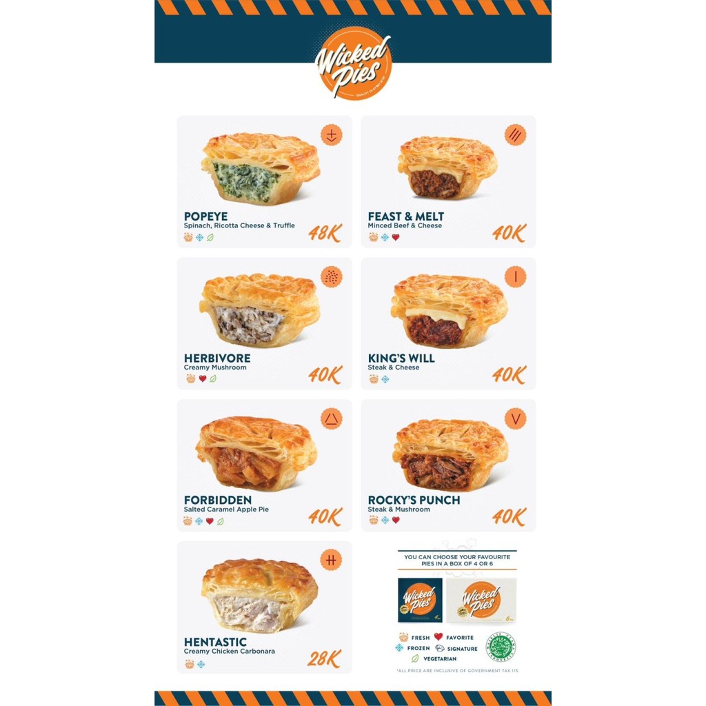 

WICKED PIESS FROZEN PIES 1 BOX ISI 4 PCS