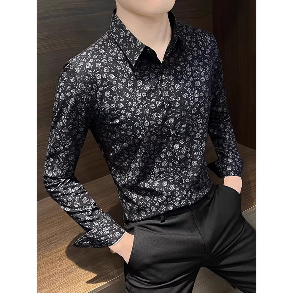Casual Floral Wrinkle-Free Slim Fit Shirt for Men