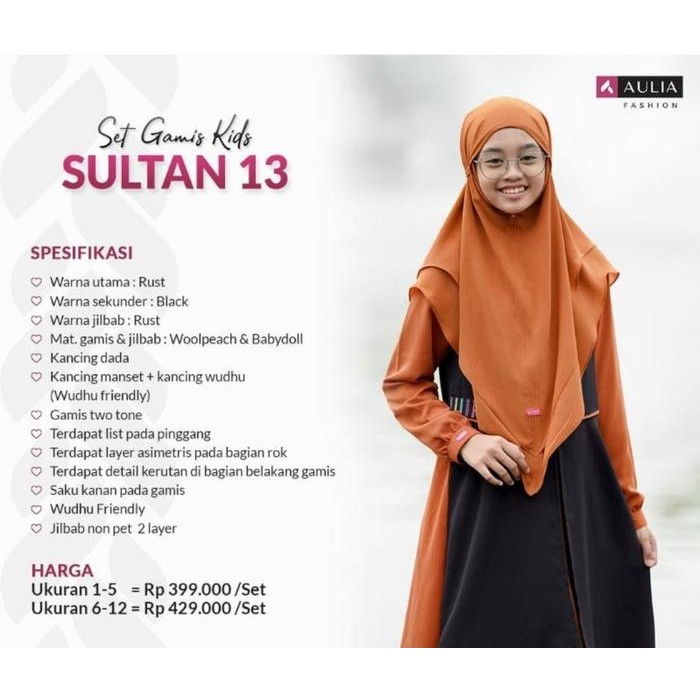 HARGA DISKON GAMIS ANAK SULTHAN AULIA FASHION