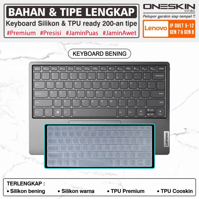 Pelindung Keyboard Protector Lenovo Ideapad Duet 5 5i-12 12IAU7 Warna