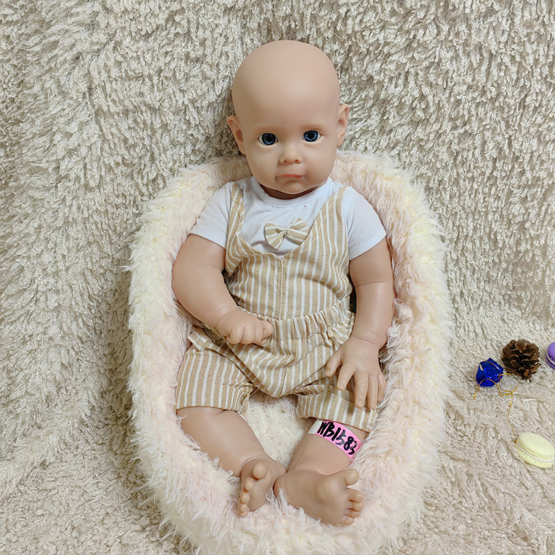 SGS 53cm Silicone Rebirth Doll 4200g White Embryo Complete Silicone Solid Doll Baby Companion Doll