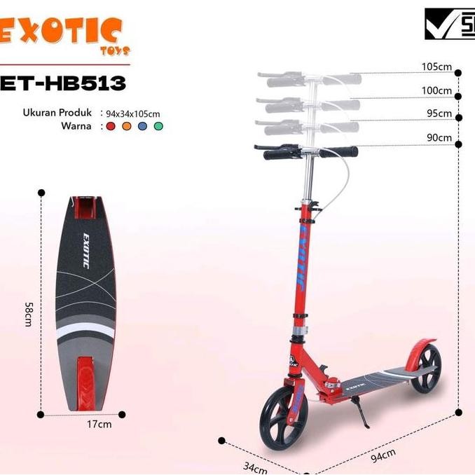 Grosir Scooter Skuter Anak Roda 2 Otoped Exotic Hb513 Bisa Dewasa