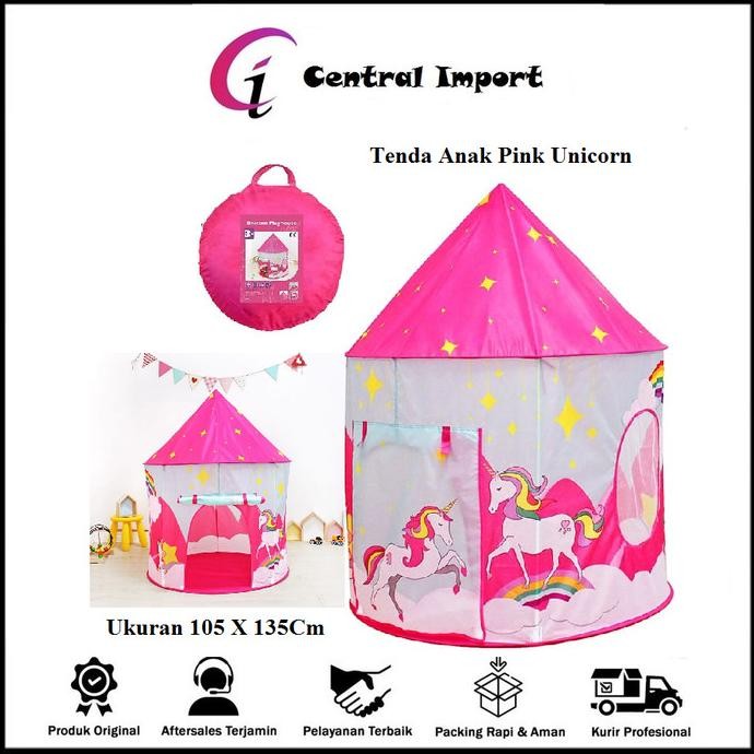 Tenda Anak Model Unicorn Tent - Tenda Anak Rumah Pink - Import Terlaris