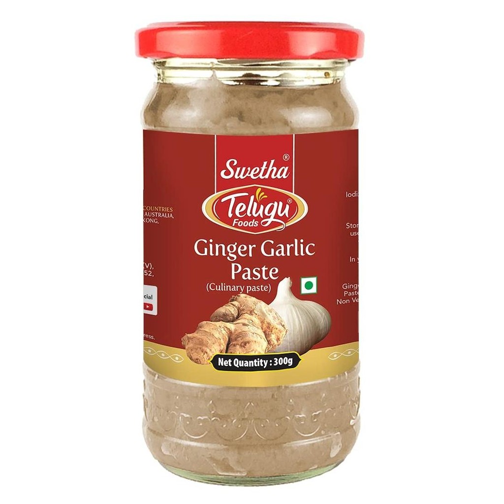 

$+$+$+$+] GINGER GARLIC PASTE TELUGU FOODS 300G / Pasta Jahe & Bawang Putih / Acar India