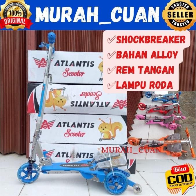 Sale Skuter Injak Atlantis Dual Pedal Alloy Shockbreaker Scooter Anak