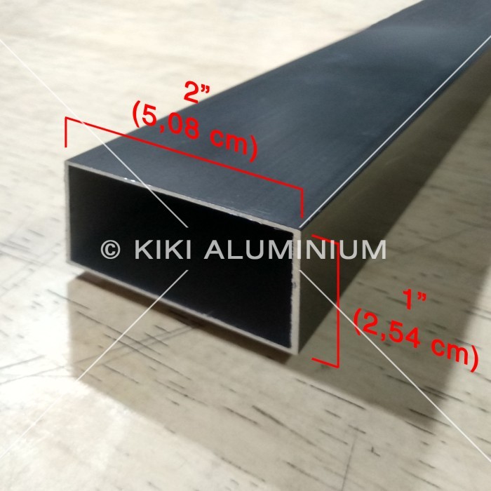 Hollow Aluminium 1" x 2" (25 x 50 mm) - Panjang 6 meter - Tebal 1 mm