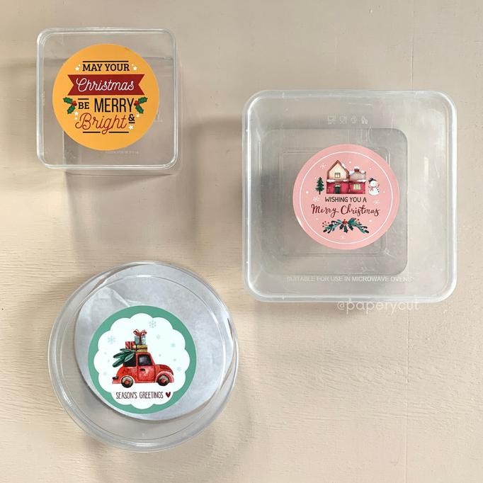 

Silahkan Order] Sticker Natal Toples Cookies Ukuran 8 cm