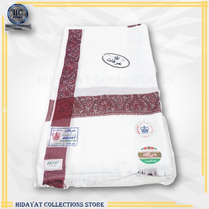Sorban Sorban Kashmiri Warna Sorban Kasmiri Arifat - Putih panjang motif halus