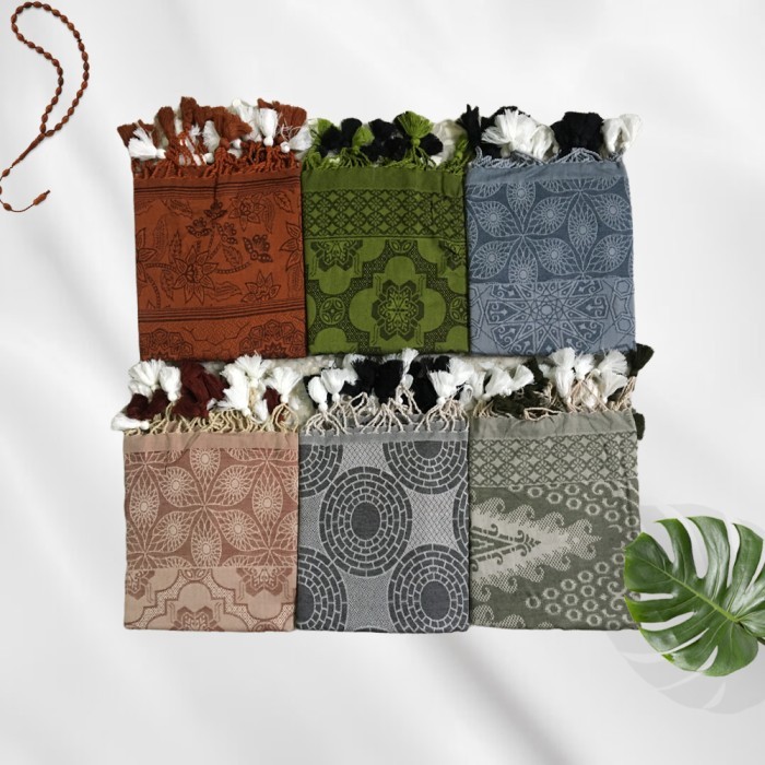 Sorban Wadimor Sorban Luxury Dobby - Coklat Tua panjang motif halus