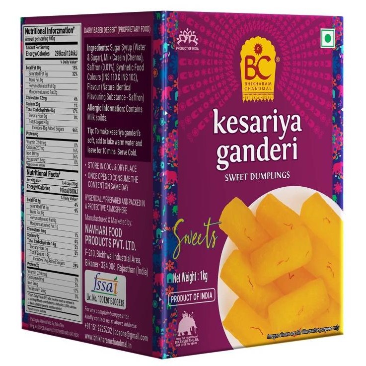 

paling diminati] KESARIYA GANDERI TIN BHIKHARAM CHANDMAL 1KG / Manisan India