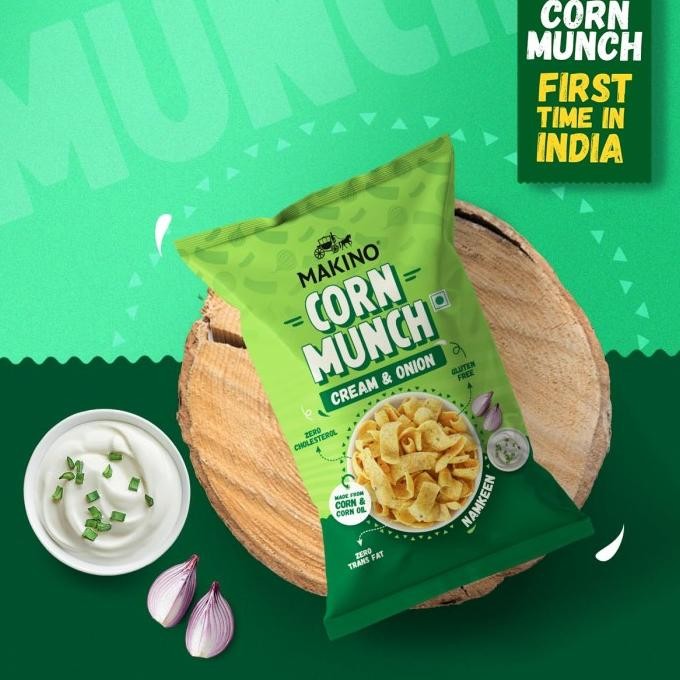 

monggo] CORN MUNCH CREAM & ONION MAKINO 150G / Namkeen