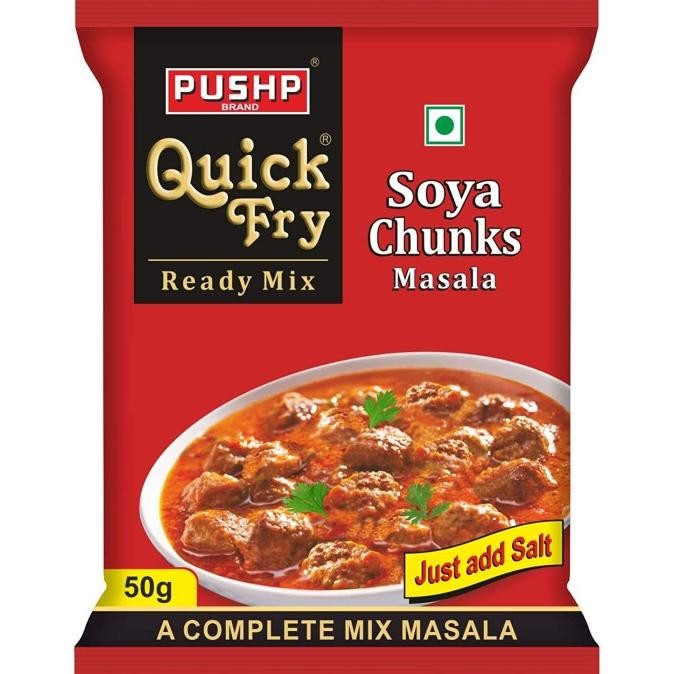 

&<&<&<&] SOYA CHUNKS MASALA QUICK FRY PUSHP 50G / Ready Mix / Siap Masak
