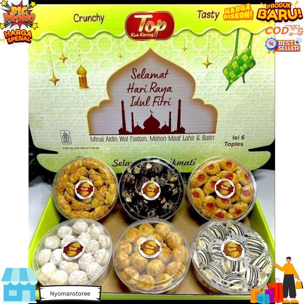 

Top Cookies Paket Isi 6 Kue Kering 250Gram Hampers Paket Lebaran Ramadhan Idul Fitri D Promo 10.10