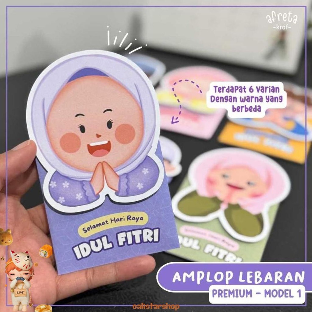 

(6 Pcs) Premium 1 Afreta Kraf Amplop Lebaran 3D 2025 - Amplop Idul Fitri 2025 Cod