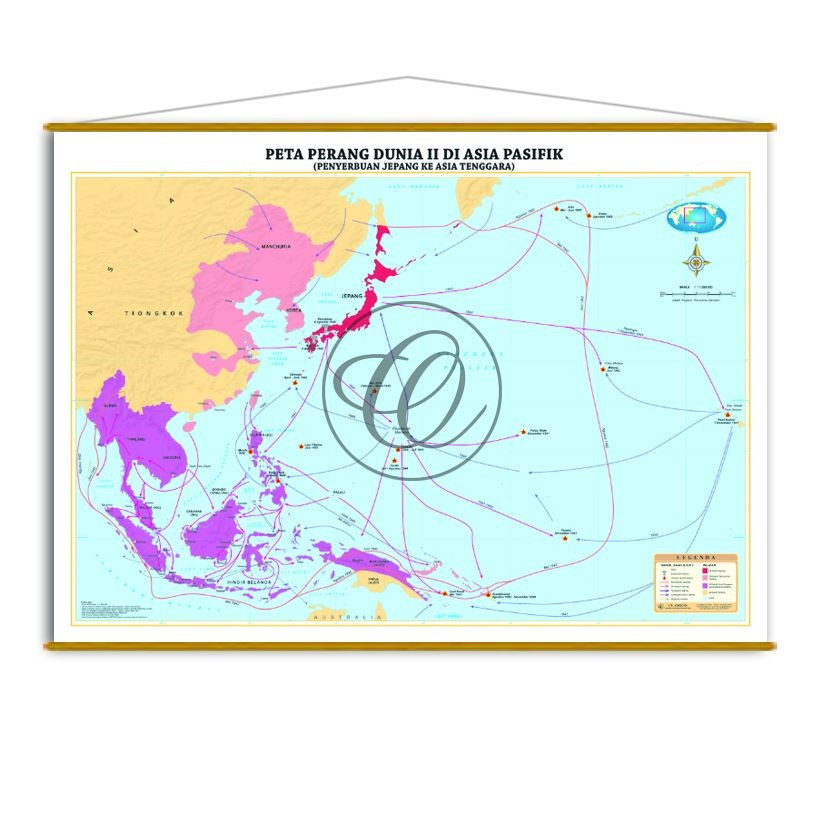 

Peta Negara Negara Pasific ukuran 79 x 109