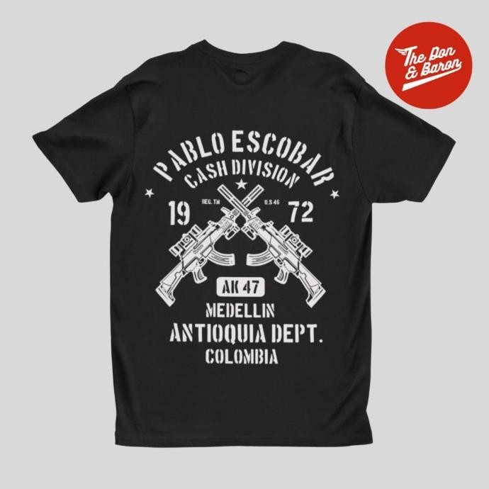 Kaos Pablo Escobar Vintage Classic Retro Cartel de Medellin Gangster Terlaris