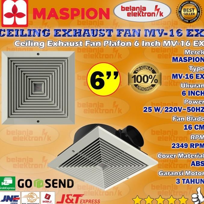 MASPION CEILING EXHAUST FAN PLAFON MV-16 EX 6 INCH