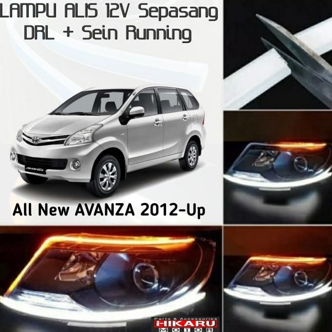 Lampu Alis LED DRL Running Sen Mobil All New AVANZA Sepasang Headlamp
