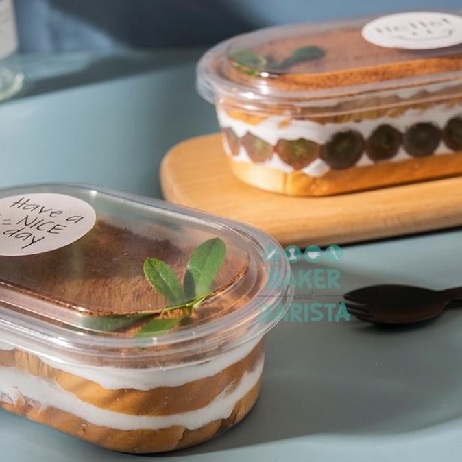 $+$+$+$+] Korea Dessert cup Oval /10pcs tempat dessert premium tiramisu box