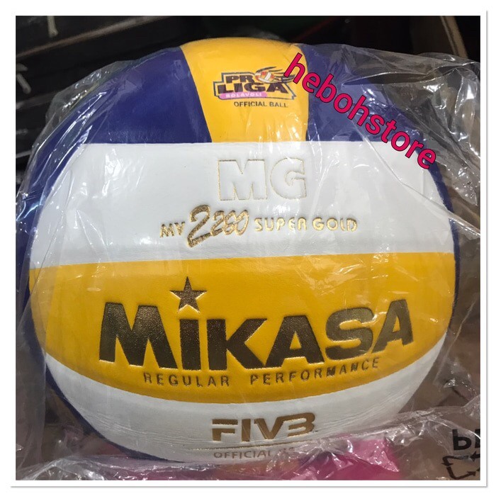 bola volly /volley mikasa mv 2200 super gold original sunrise [kualitas terbaik]