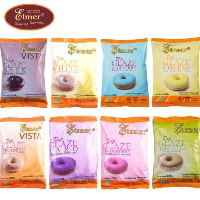 Produk Terbaik] Elmer Dip Glaze / Glaze Donat / Topping Donat 200 gr