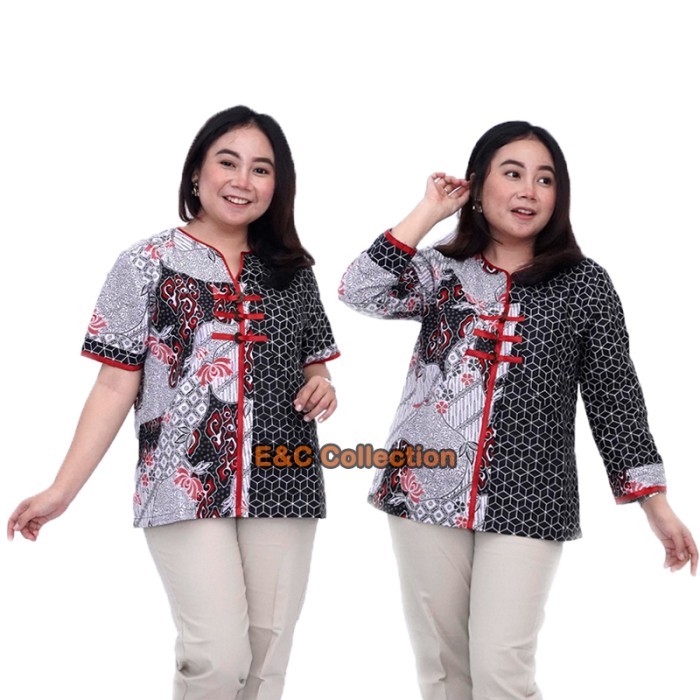Blouse Batik Kraton Kotak - Atasan Batik Wanita Blouse Big Size