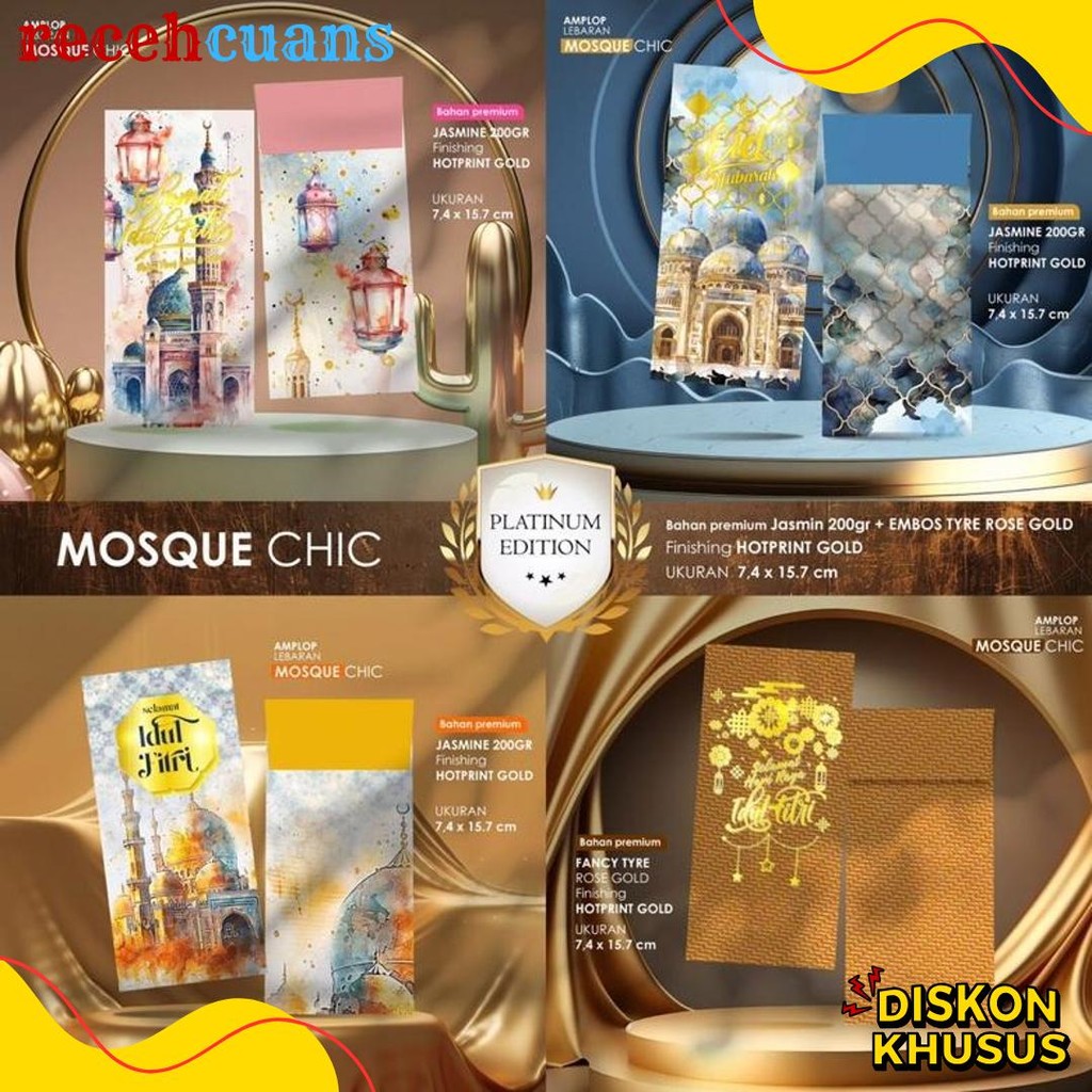 

Amplop Lebaran Platinum Edition (Isi 40 Pcs) | Bahan Premium Jasmine | Isi 4 Desain Sesuai Tema Terlengkap Dan Termurah