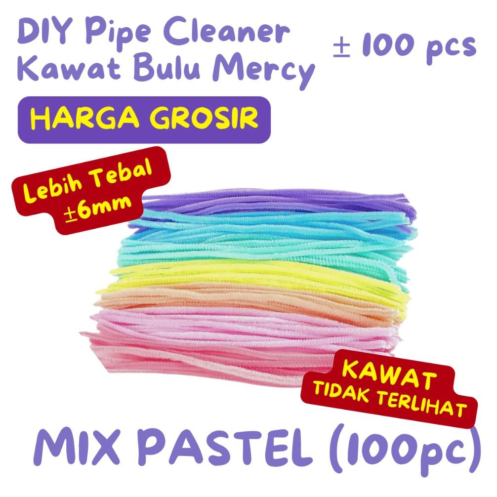 hj-54 [GROSIR] KAWAT BULU WARNA PREMIUM 100Pcs 6mm/8mm Hijau Tua Orange Coklat Bunga Kawat Bulu Pipe