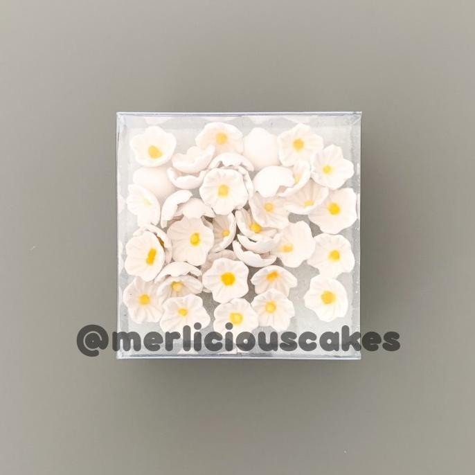 

*#*#*#*#] Sakura 40 Putih Bunga Gumpaste Flower Cake Kue Topper