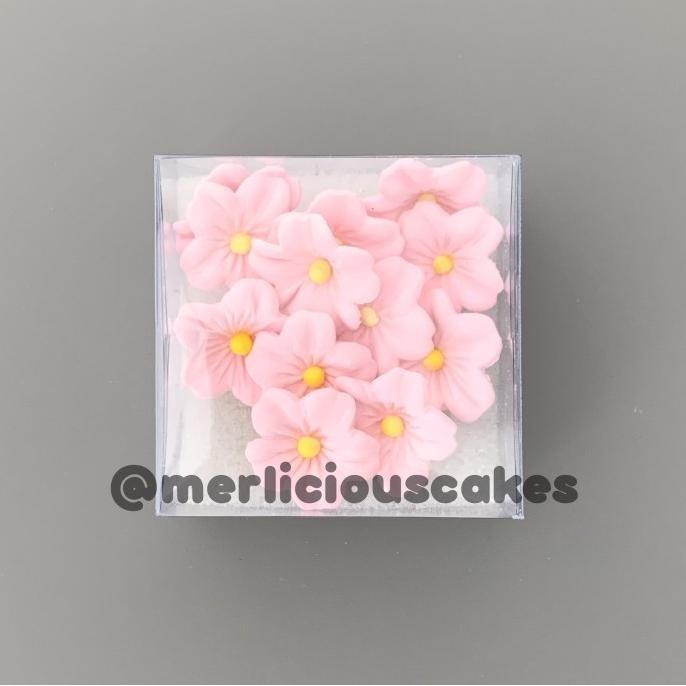 

siap kirim] Sakura 12 Pink Bunga Gumpaste Flower Cake Kue Topper