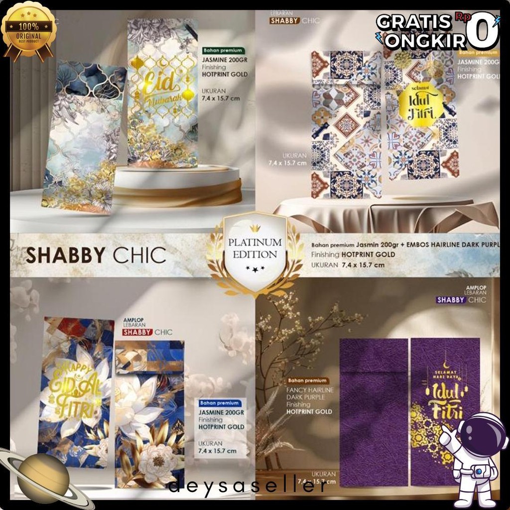 

Amplop Lebaran Platinum Edition (Isi 40 Pcs) | Bahan Premium Jasmine | Isi 4 Desain Sesuai Tema Diskon