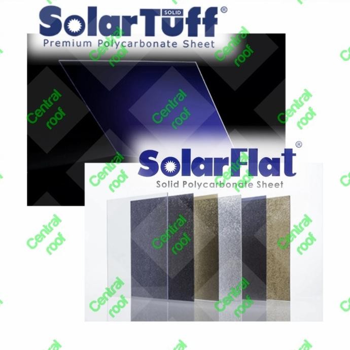 SOLARFLAT TEBAL 3 MM / SOLARTUFF SOLID CLEAR 1 ROLL POLYCARBONATE ORIGINAL DAN TERPERCAYA