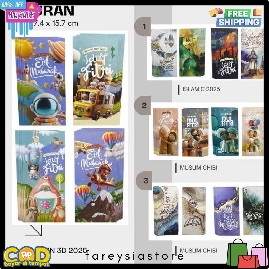

Amplop Lebaran 2025 Unik Aesthetic Glosir 1 Pack ( Isi 40 Pcs ) Siap Pakai, Amplop Idul Fitri Ukuran Jumbo Terlaris! Produk Ini Banyak Dicari