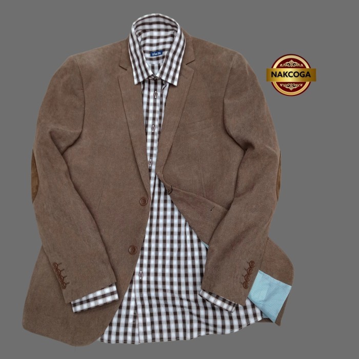 blazer casual pria blazer coklat jas pria bahan wol import berkwalitas