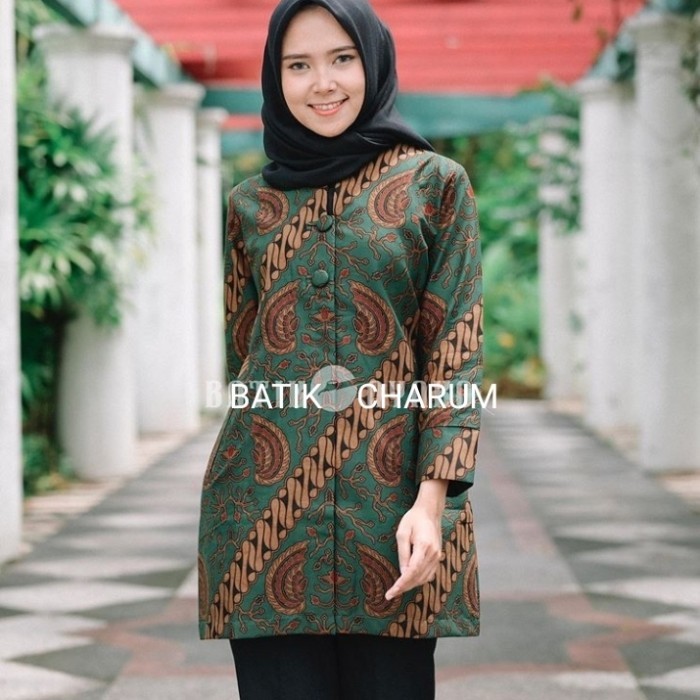 baju batik blouse wanita atasan modern seragam pesta kantor sb02w