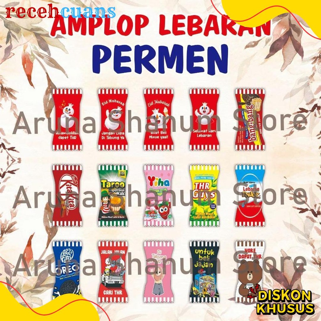 

Grosir 100 Pcs Amplop Lebaran Motif Permen Diskon Setengah Harga