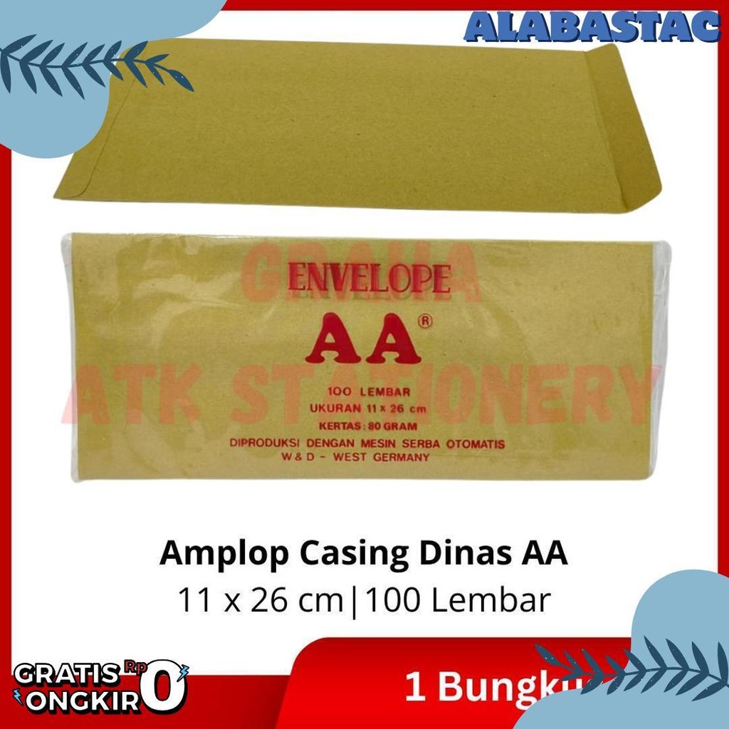 

[1 Bungkus] Amplop Coklat Dinas Aa 11X26 Cm / Amplop Casing Dinas / Amplop Kesing Dinas Aa 11X26 Cm Terlengkap Dan Termurah