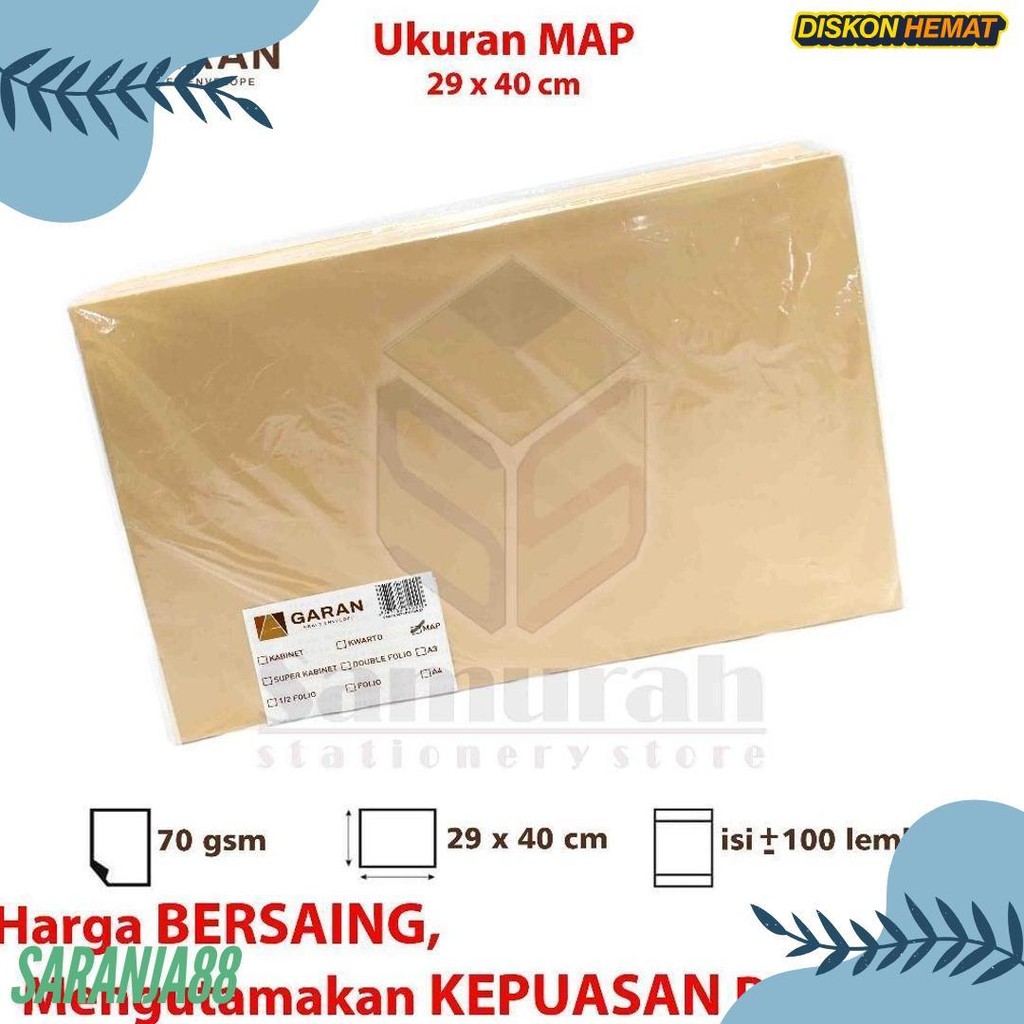 

Amplop Kertas Coklat Garan Ukuran Map 29 X 40 Cm / Amplop Dokumen Besar 1 Pak Isi 100 Lembar Tebal 70 Gsm / Gram 29X40 Terlengkap Dan Termurah