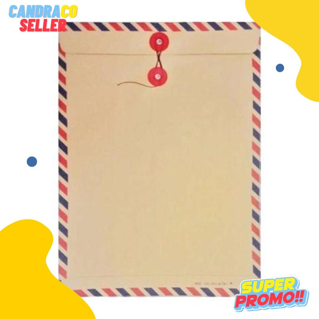

[50 Pcs] Amplop Coklat Folio Tali 310 Airmail Diskon Setengah Harga