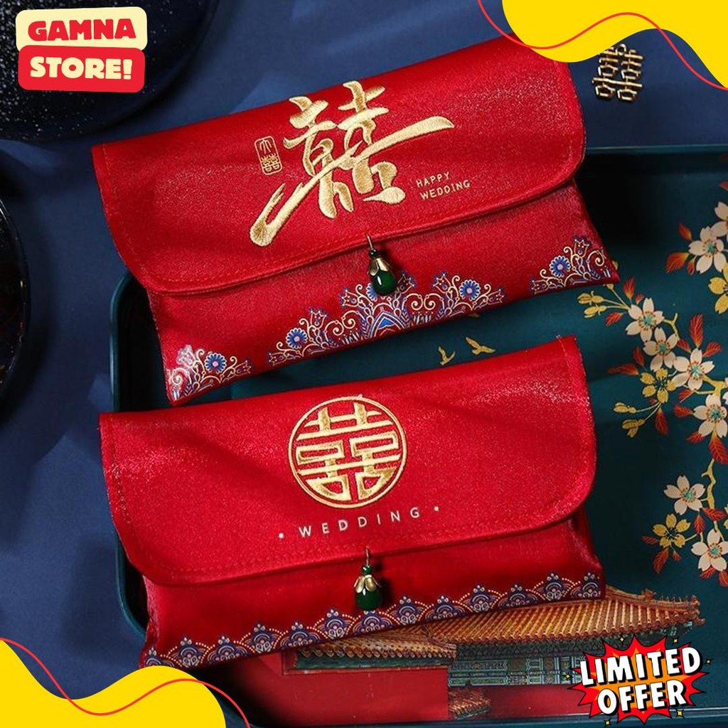 

[Dompet Angpao Kain Shuang Xi Premium] Dompet Amplop Angpao /Angpau / Hongbao Glitter Wedding, Sangjit , Uang Susu, Pernikahan / Shuang Xuang Xi Terlengkap Dan Termurah