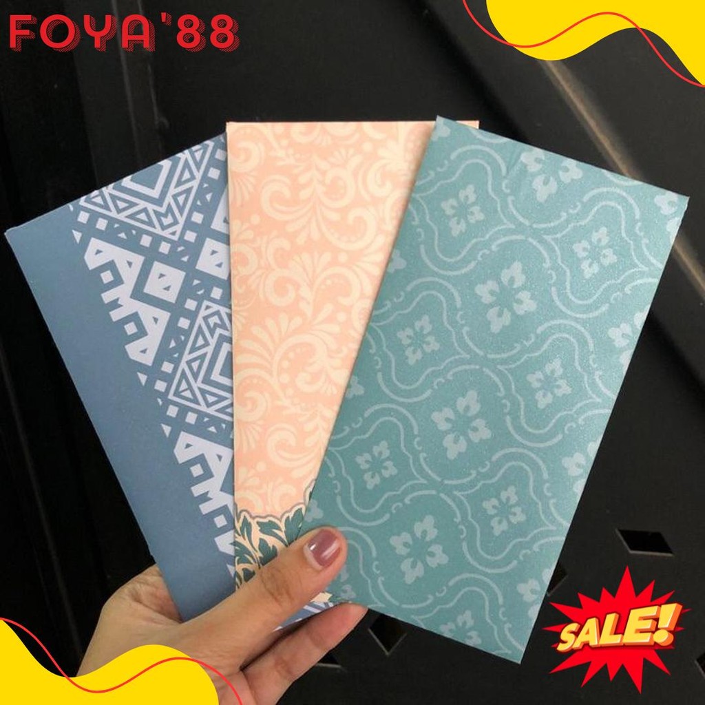 

6 Pcs Angpao Wedding Amplop Kondangan Motif Batik Angpao Panjang Amplop Uang Diskon