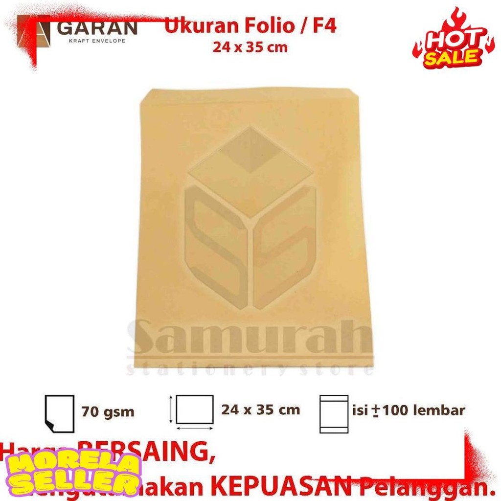 

Amplop Kertas Coklat Garan Ukuran Folio 24 X 35 Cm / Amplop Dokumen F4 1 Pak Isi 100 Tebal 70 Gsm / Gram Terlaris! Produk Ini Banyak Dicari