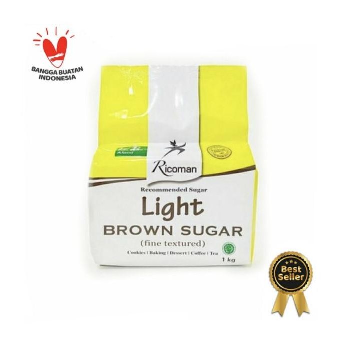 

] RICOMAN LIGHT BROWN SUGAR 1 KG RICOMAN GULA TEBU MERAH 1KG