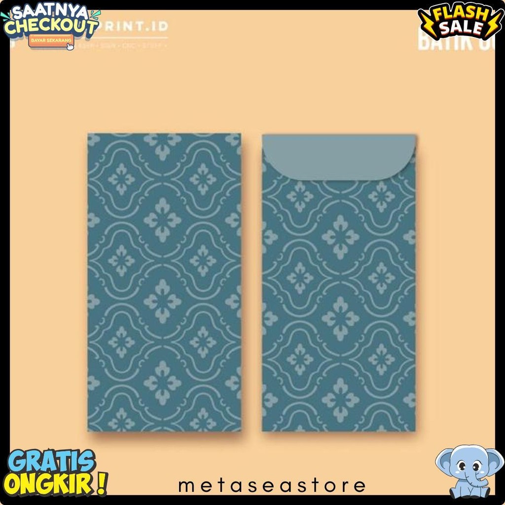 

6 Pcs Angpao Wedding Amplop Kondangan Motif Batik Angpao Panjang Amplop Uang Diskon Setengah Harga