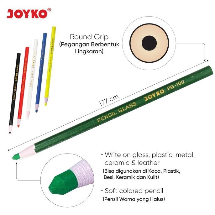 

JOYKO PENCIL GLASS PENSIL KACA PUTIH KAPUR DERMATOGRAPH PG-100 [12PCS]