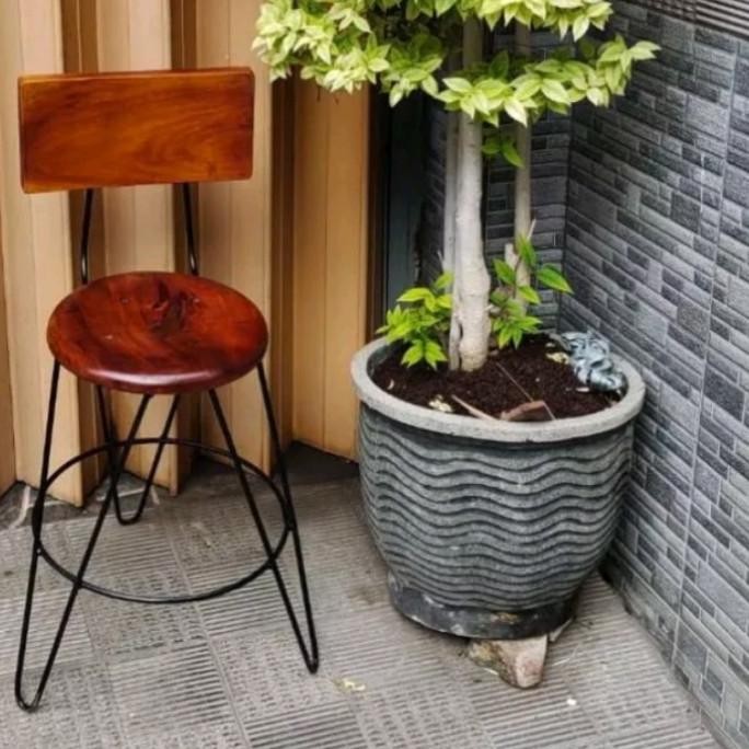 &<&<&<&] KURSI BASO KAKI BESI COR PAKAI SANDARAN TINGGI 50 CM