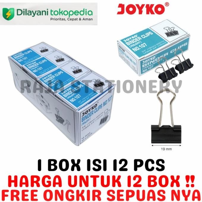 

JOYKO BINDER CLIP 107 KECIL 19MM KLIP KERTAS JOYKO NO.107 [12BOX]